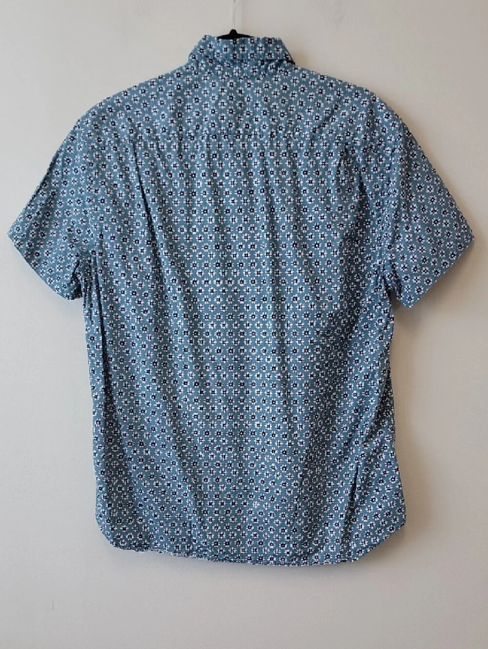 J. Crew Light Blue Short-Sleeve Button-Down Shirt with White Floral Print - Picture 5 of 9